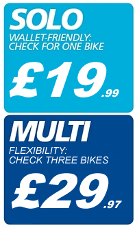 The cheapest yet most comprehensive UK motorbike specific check available!